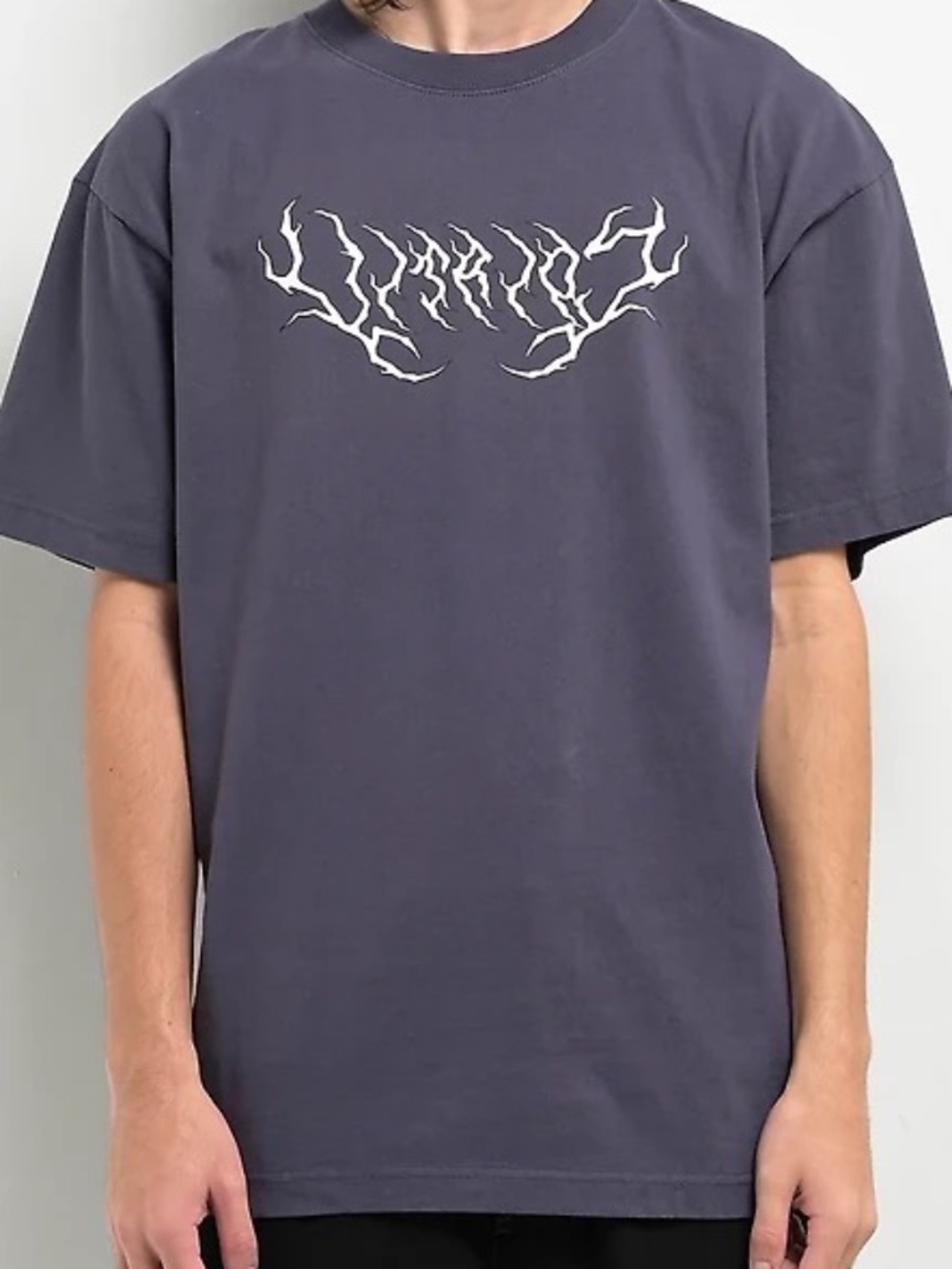 Empyre Men's Dark Gray Short-Sleeve Graphic Tee with White Logo